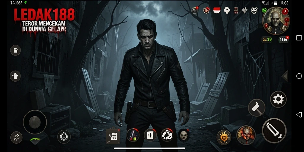 Tampilan gameplay menyeramkan di dalam dunia gelap LEDAK188.