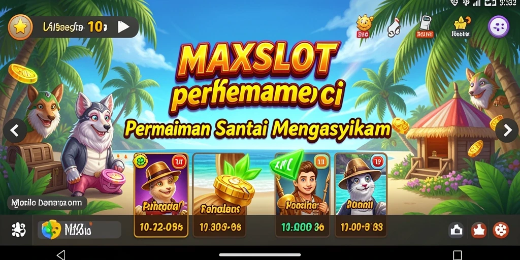 Tampilan gameplay MAXSLOT yang penuh warna dan menarik.