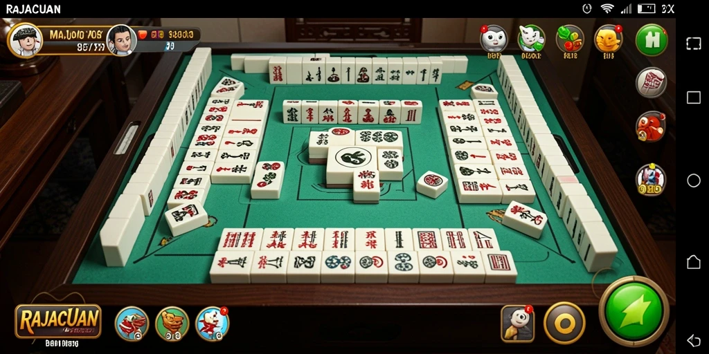 Gameplay Mahjong seru dan penuh tantangan di RAJACUAN.
