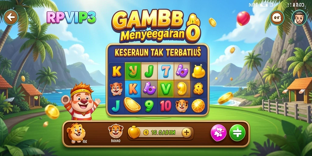 Tampilan gameplay menarik dari RPVIP3 dengan papan Bingo penuh warna.